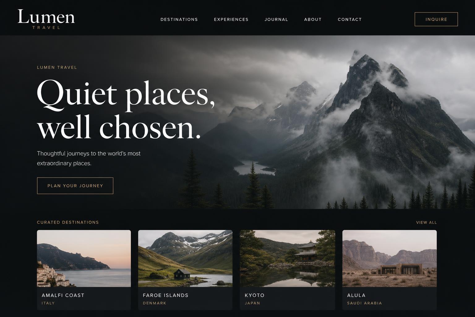 Lumen Travel website preview